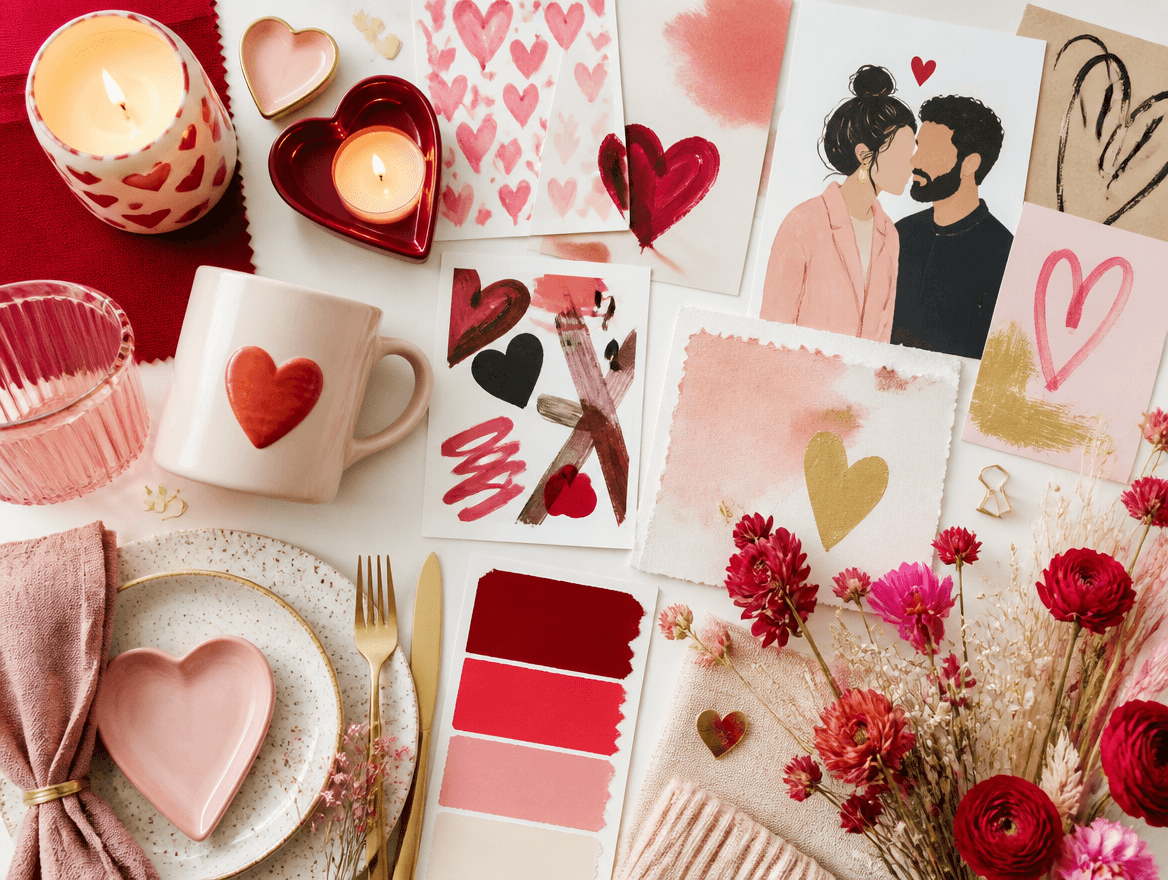 Valentine's design trend moodboard