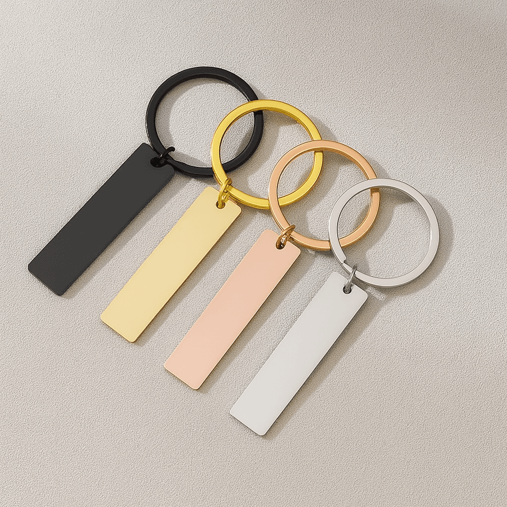 Rectangular Metal Keychain