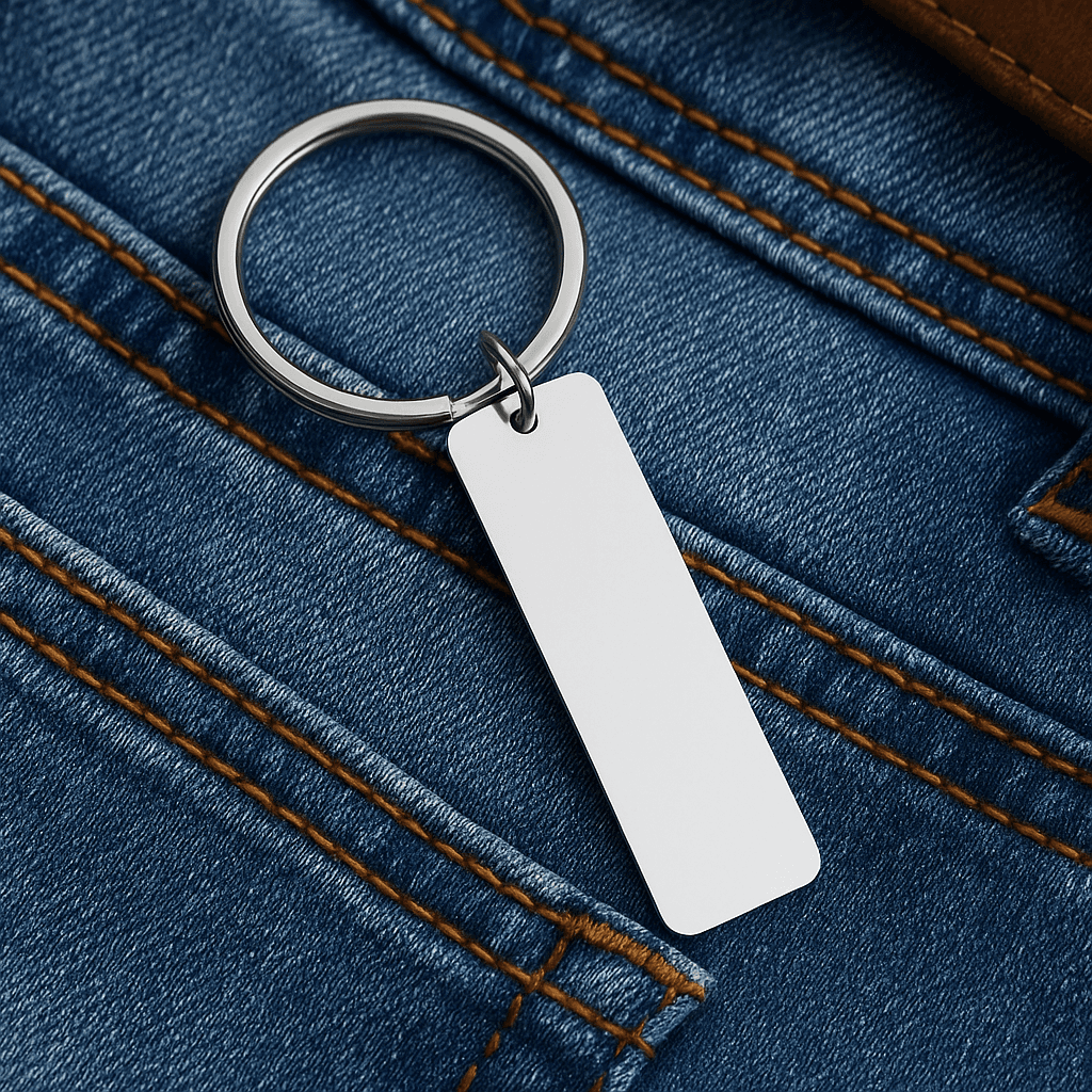 Rectangular Metal Keychain