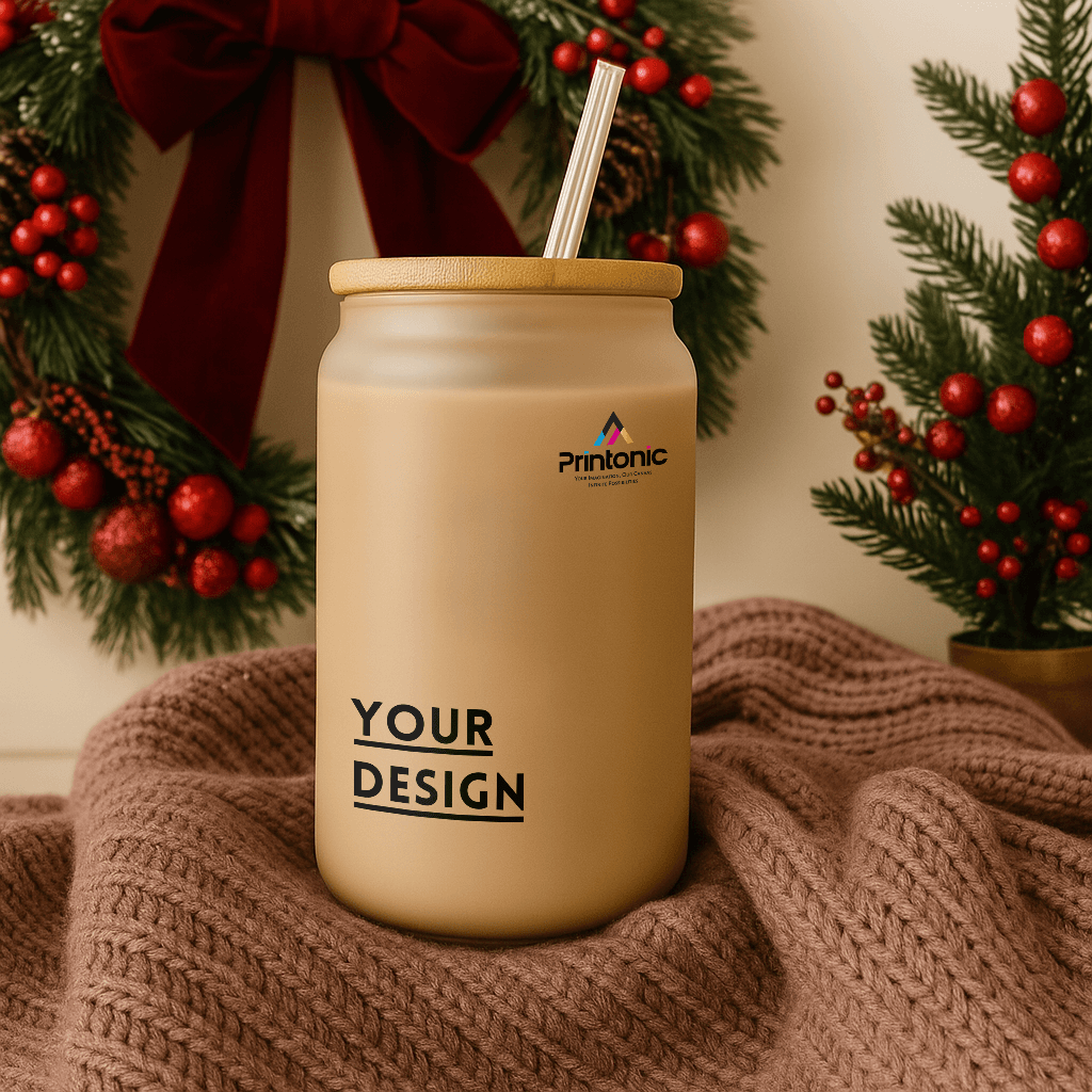Frosted Glass Coffee Tumbler, 16oz