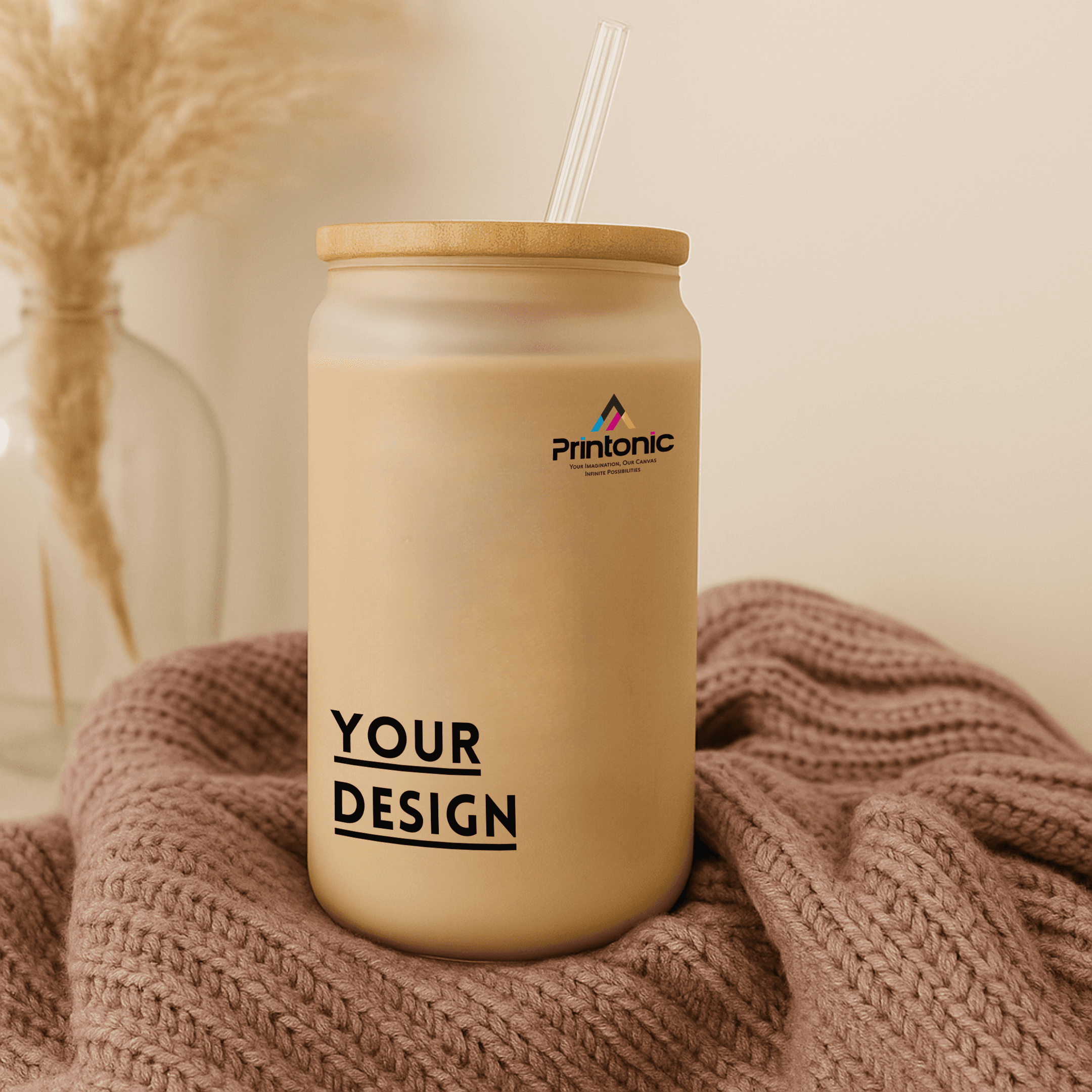 Frosted Glass Coffee Tumbler, 16oz