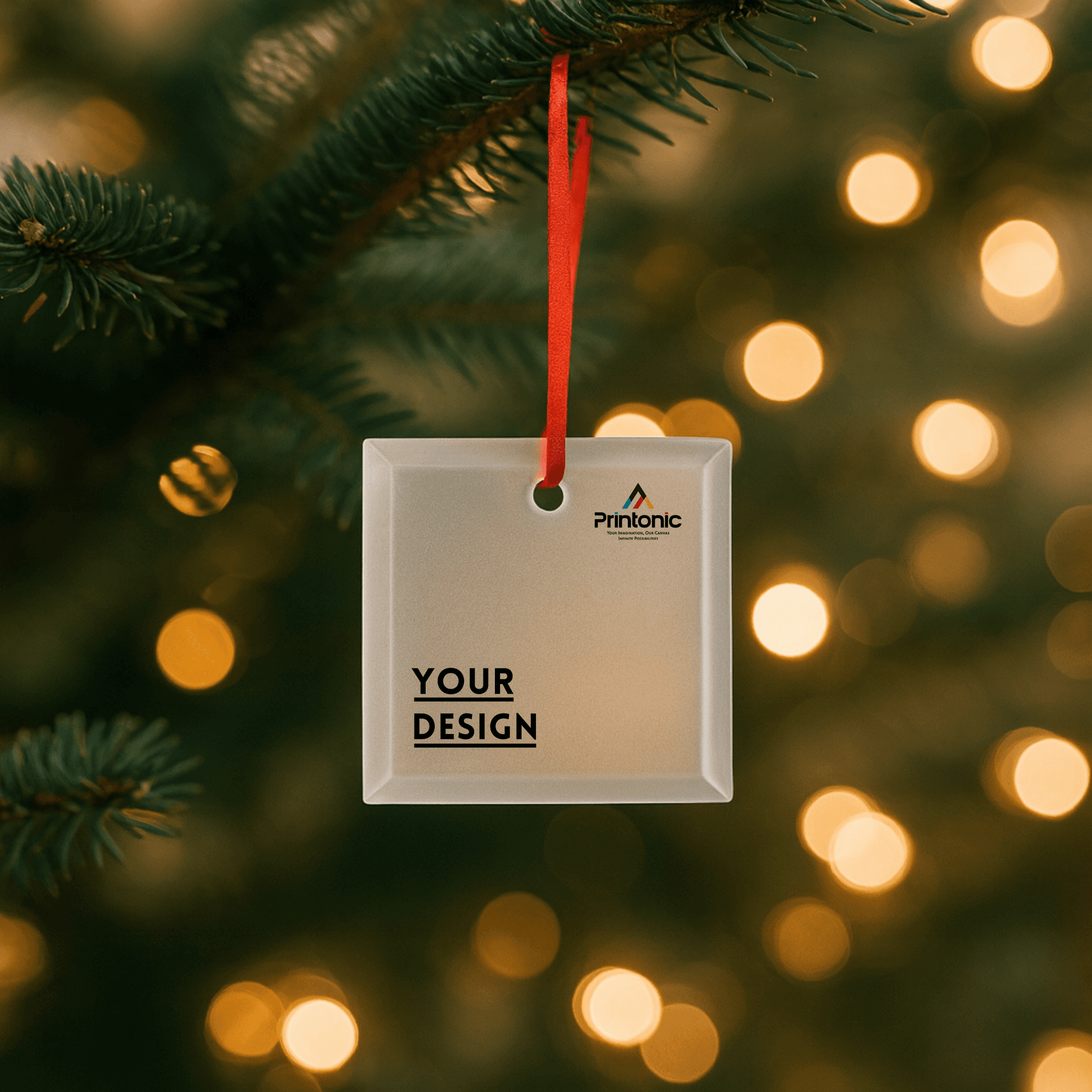 Square Glass Ornament