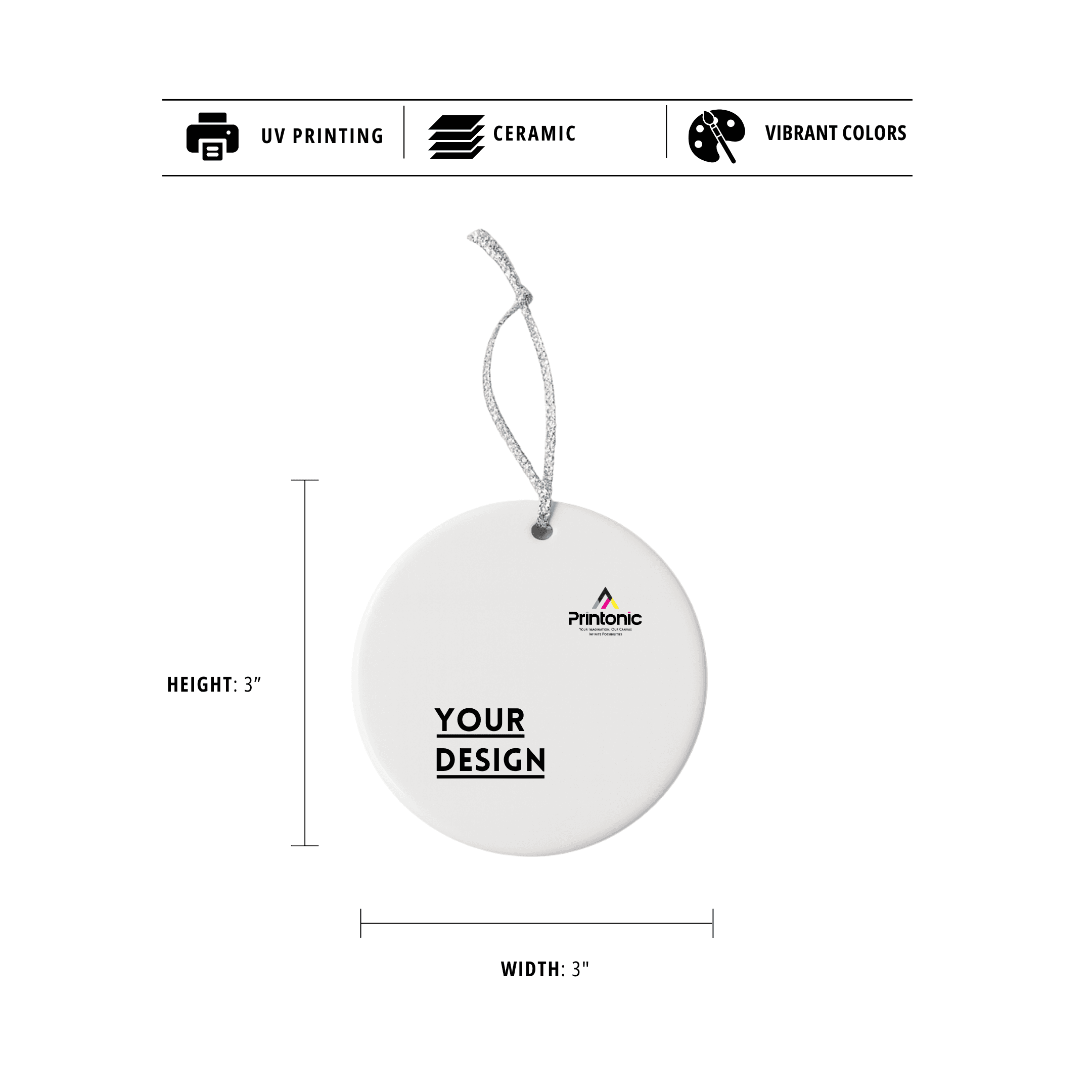 Round Ceramic Ornament