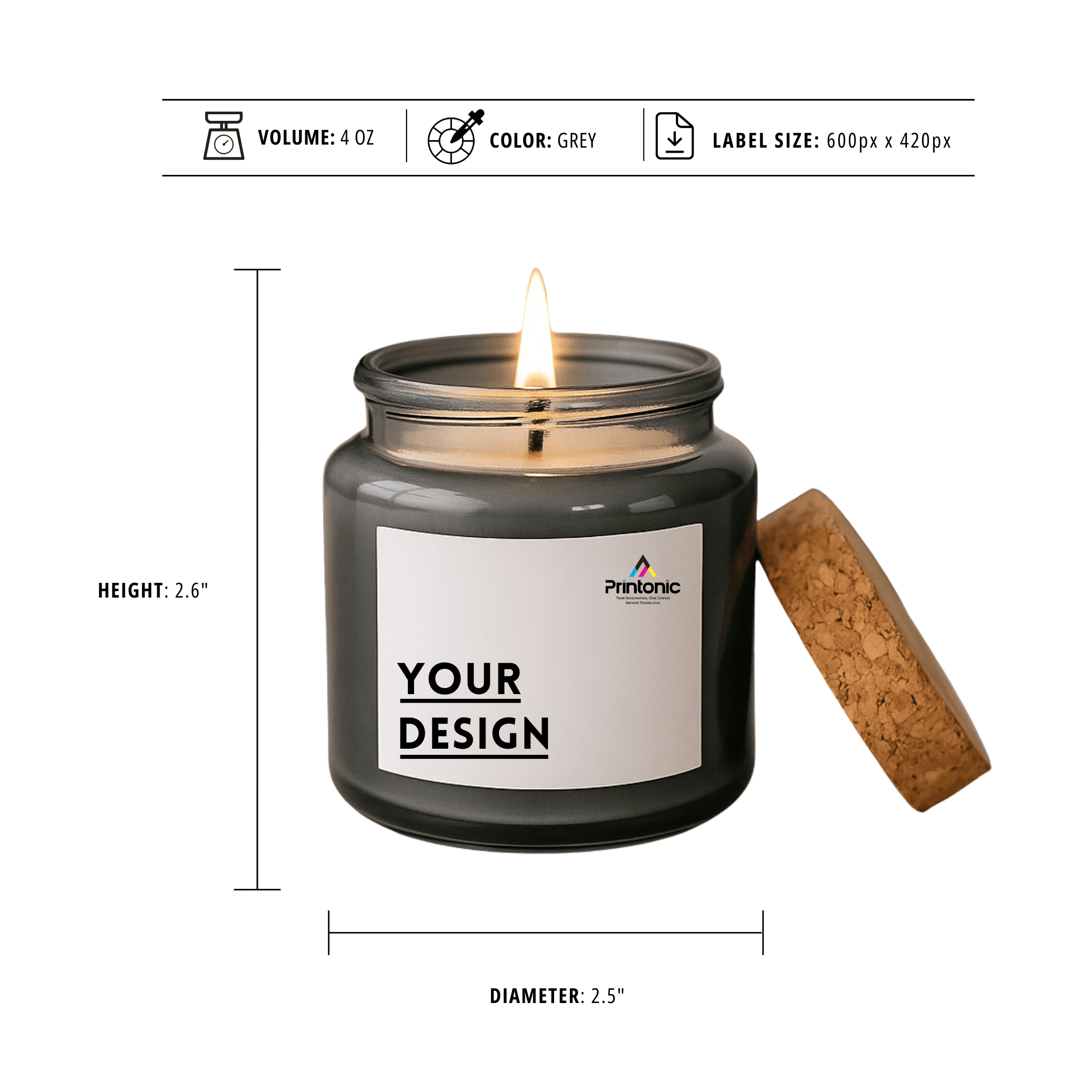 Mini Candle with Cork Lid