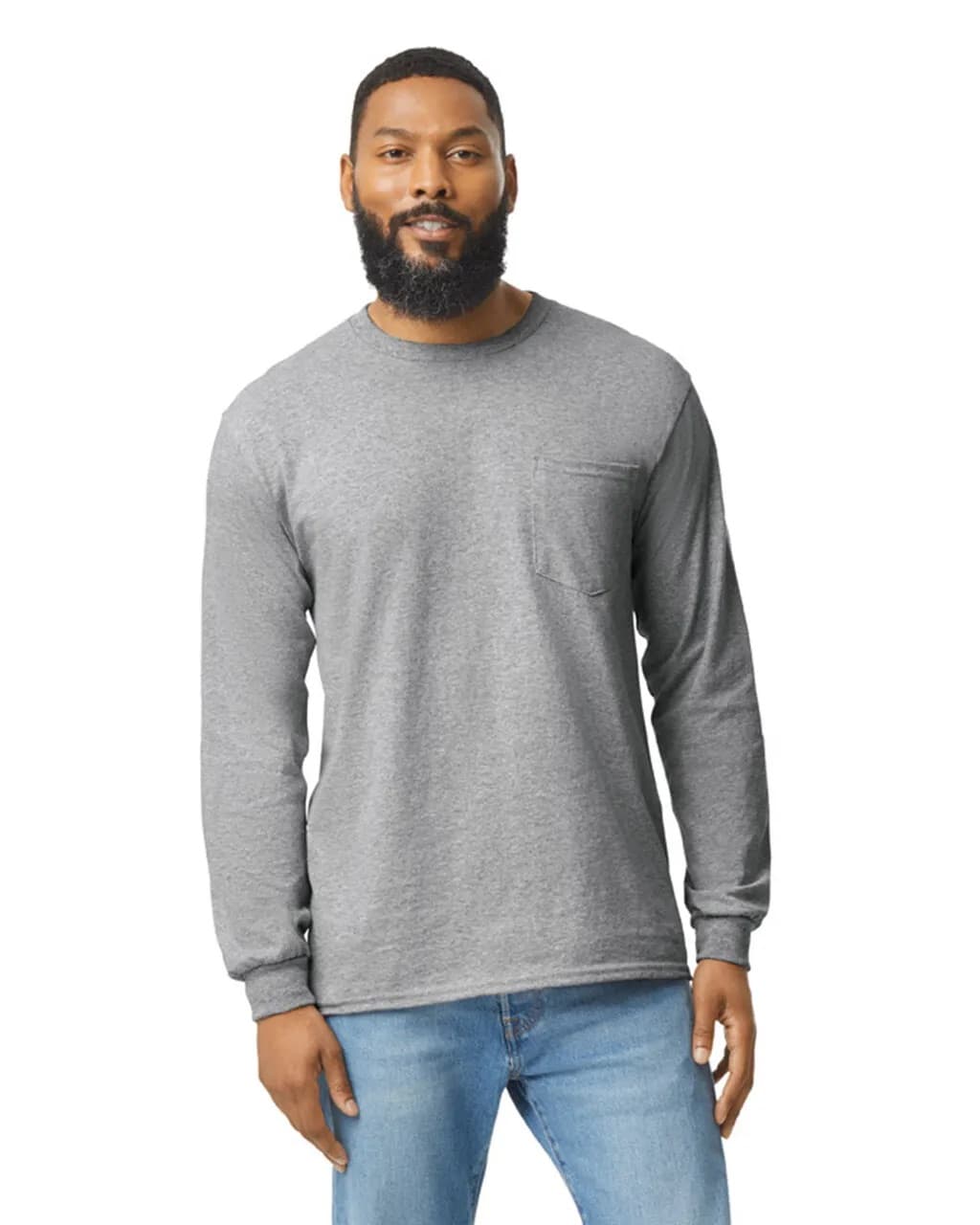 Unisex Ultra Cotton® Long Sleeve Pocket T-Shirt | Gildan 2410