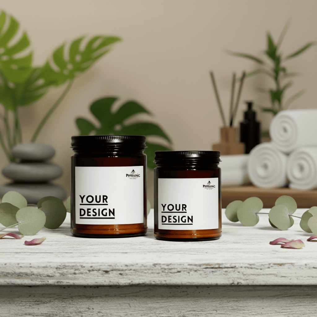 Scented Soy Candles (Amber, Multi-Size)