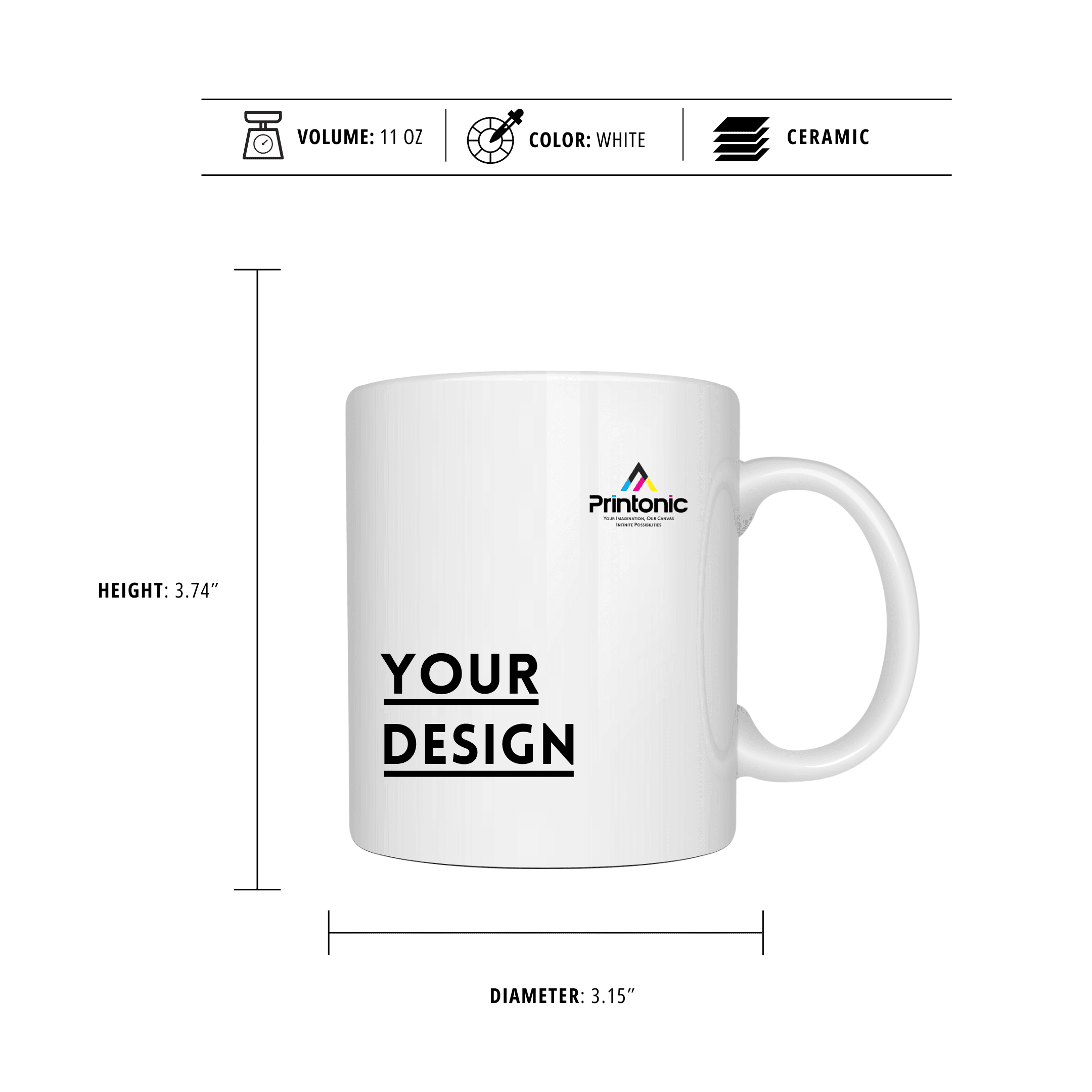 Ceramic Mug, 11oz