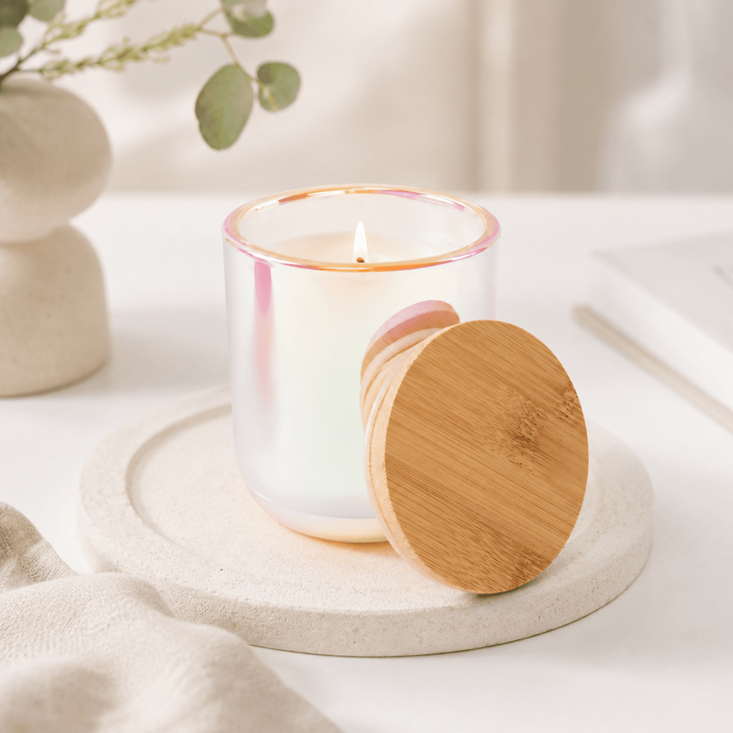Luxury Candle with Engraved Bamboo Lid