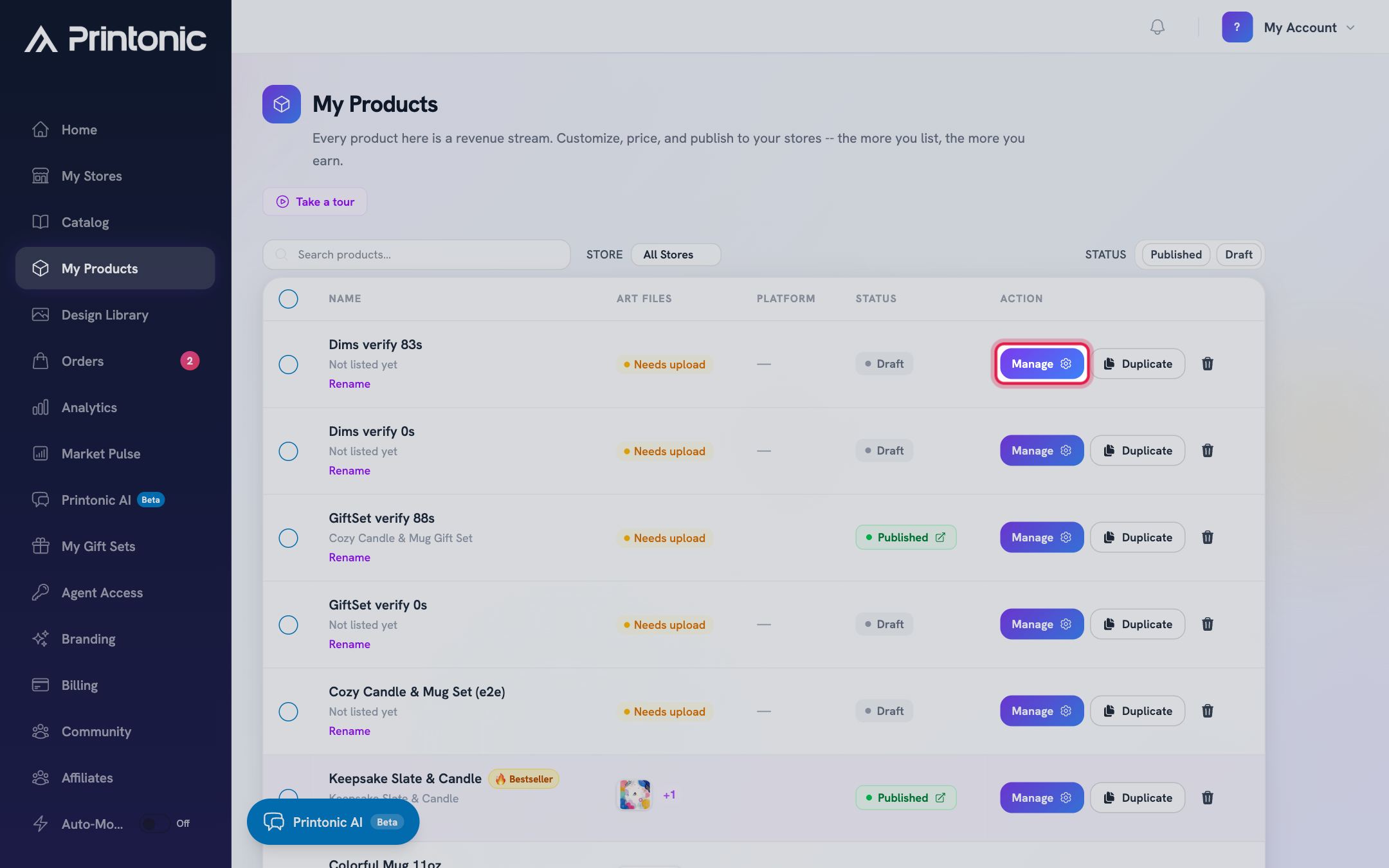 Step 8: Manage it from My Products