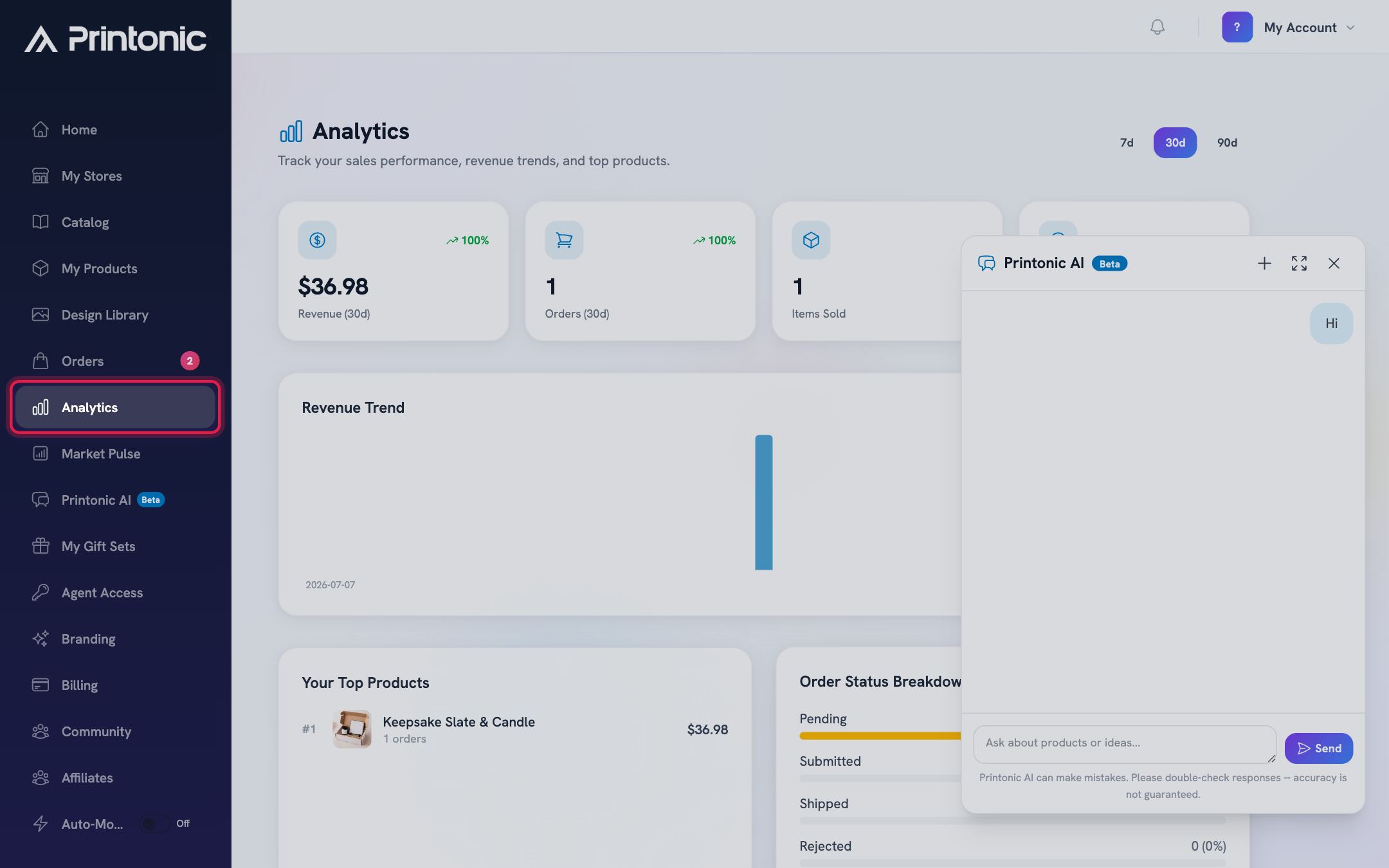 Step 1: Open Analytics