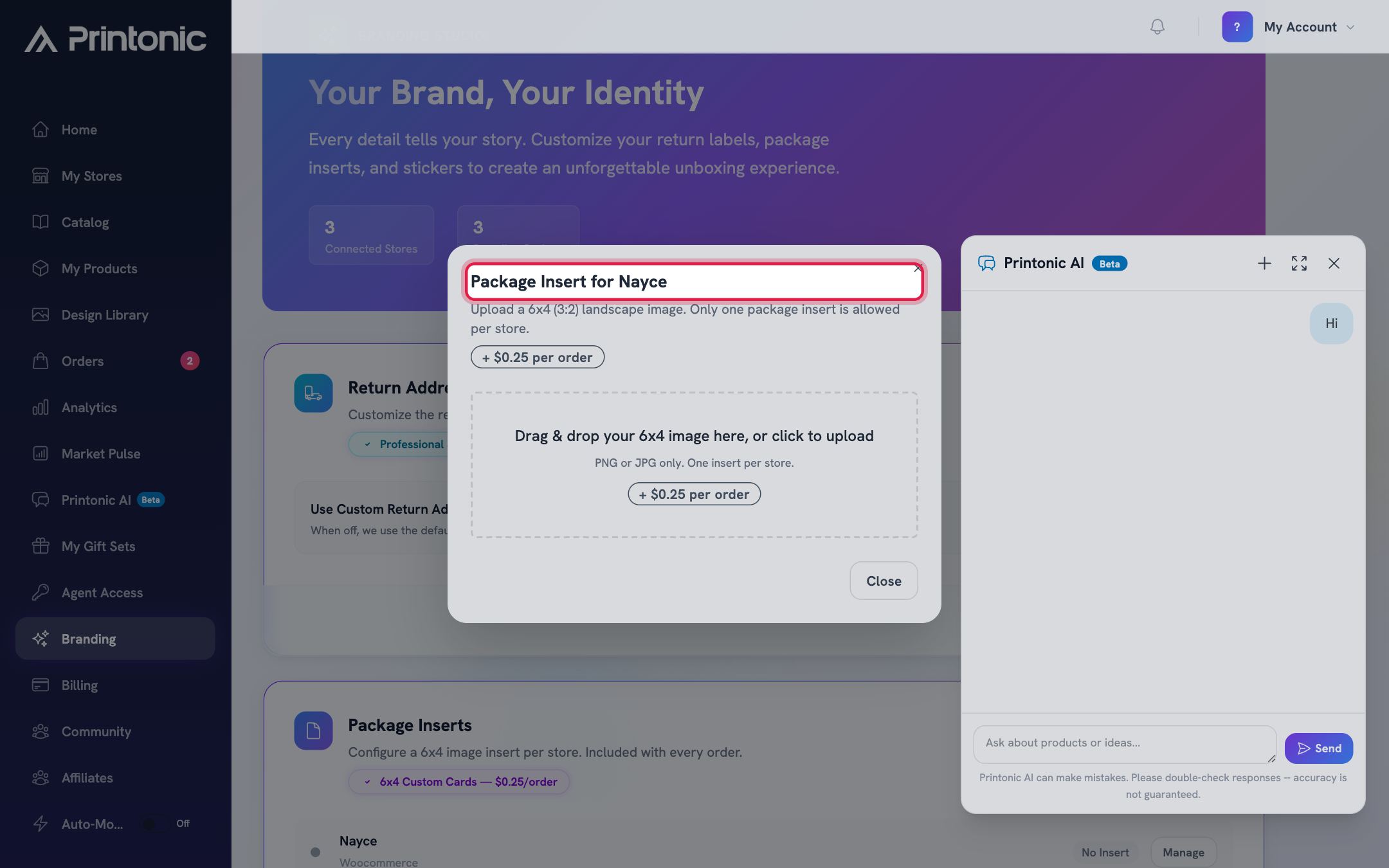 Step 5: Add a package insert for a store