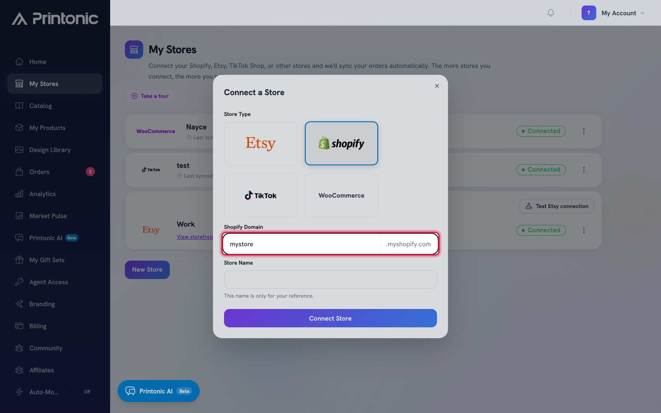 Step 3: Fill in the details for your platform