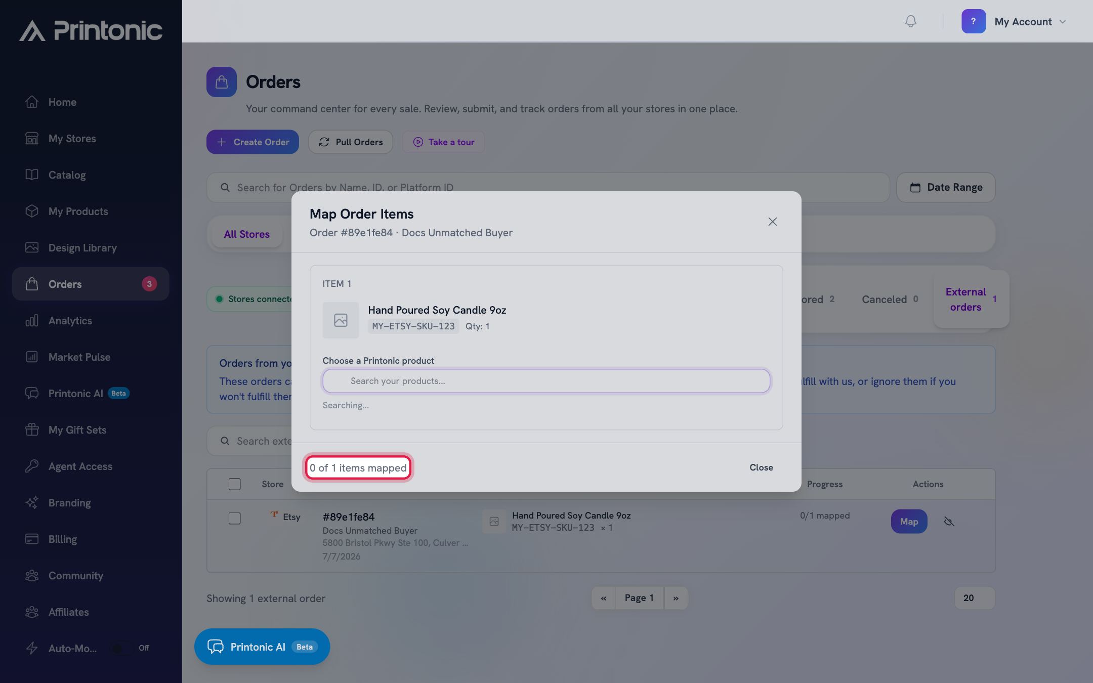 Step 4: Finish mapping to move the order to Ready to Submit
