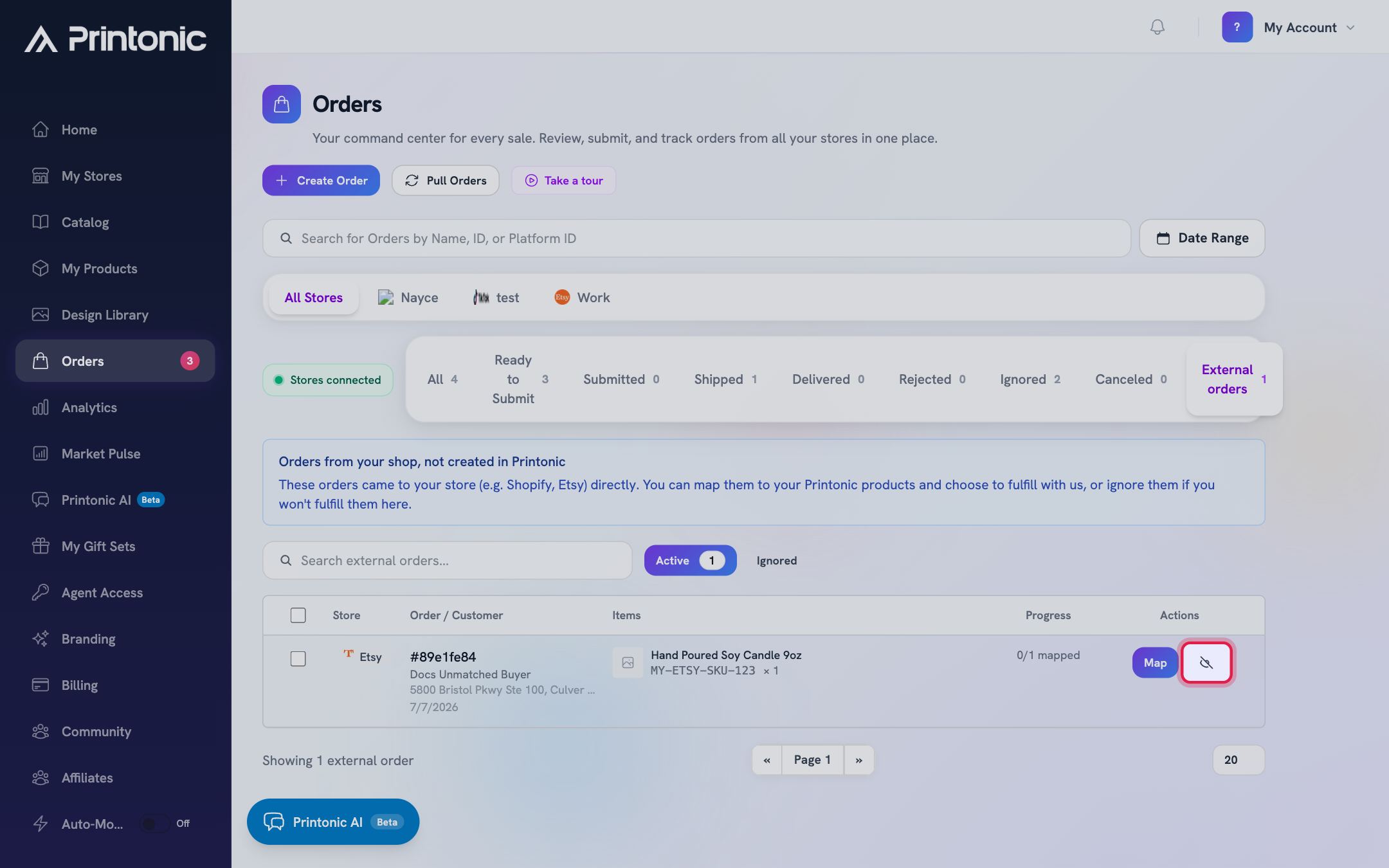 Step 5: Ignore external orders you will not fulfill