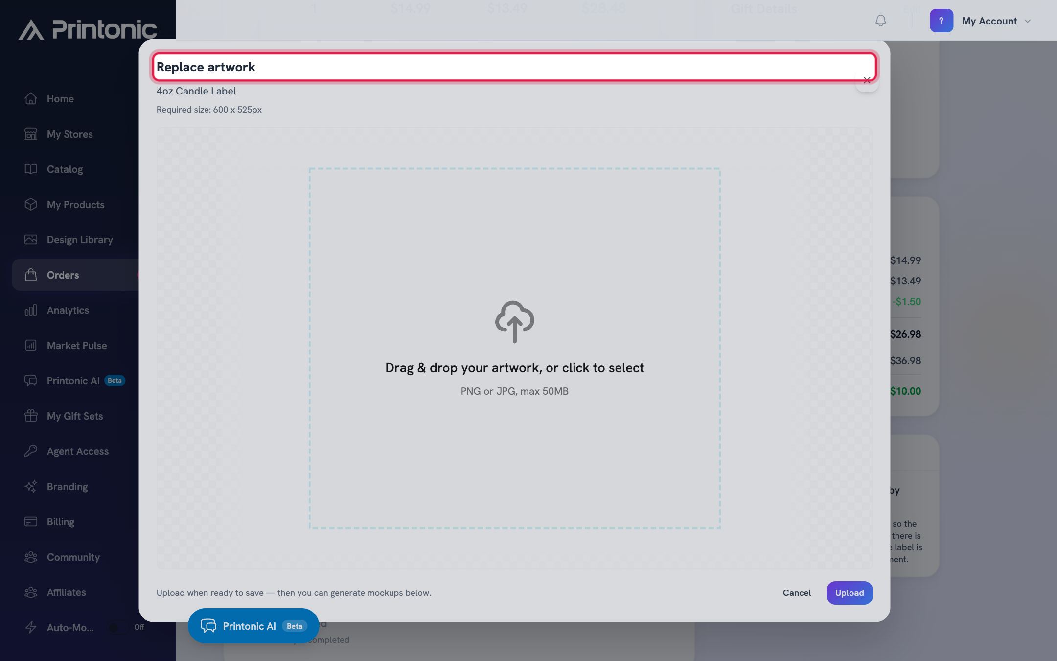 Step 8: Upload or replace the art for each slot