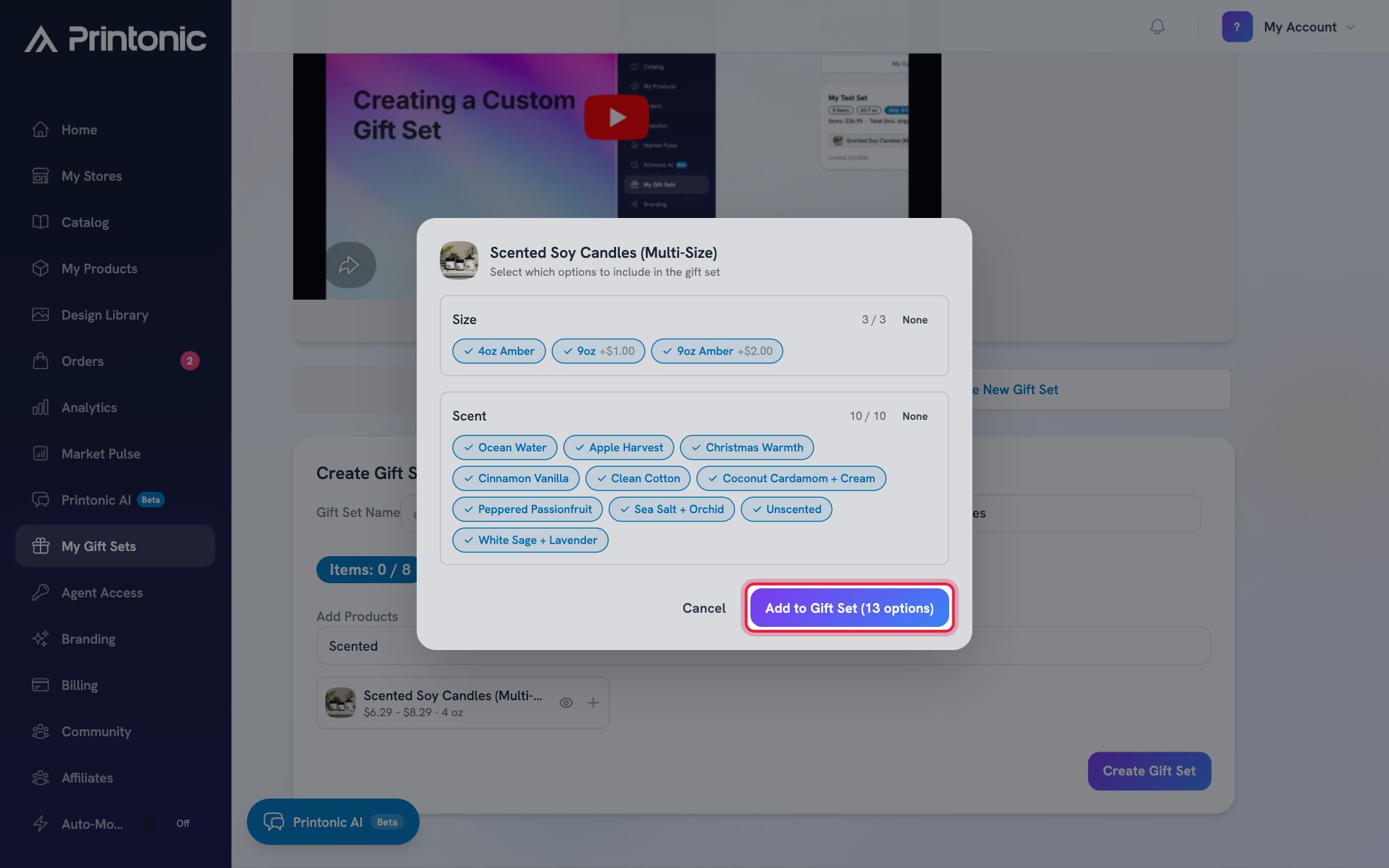 Step 4: Pick options for products that come in choices