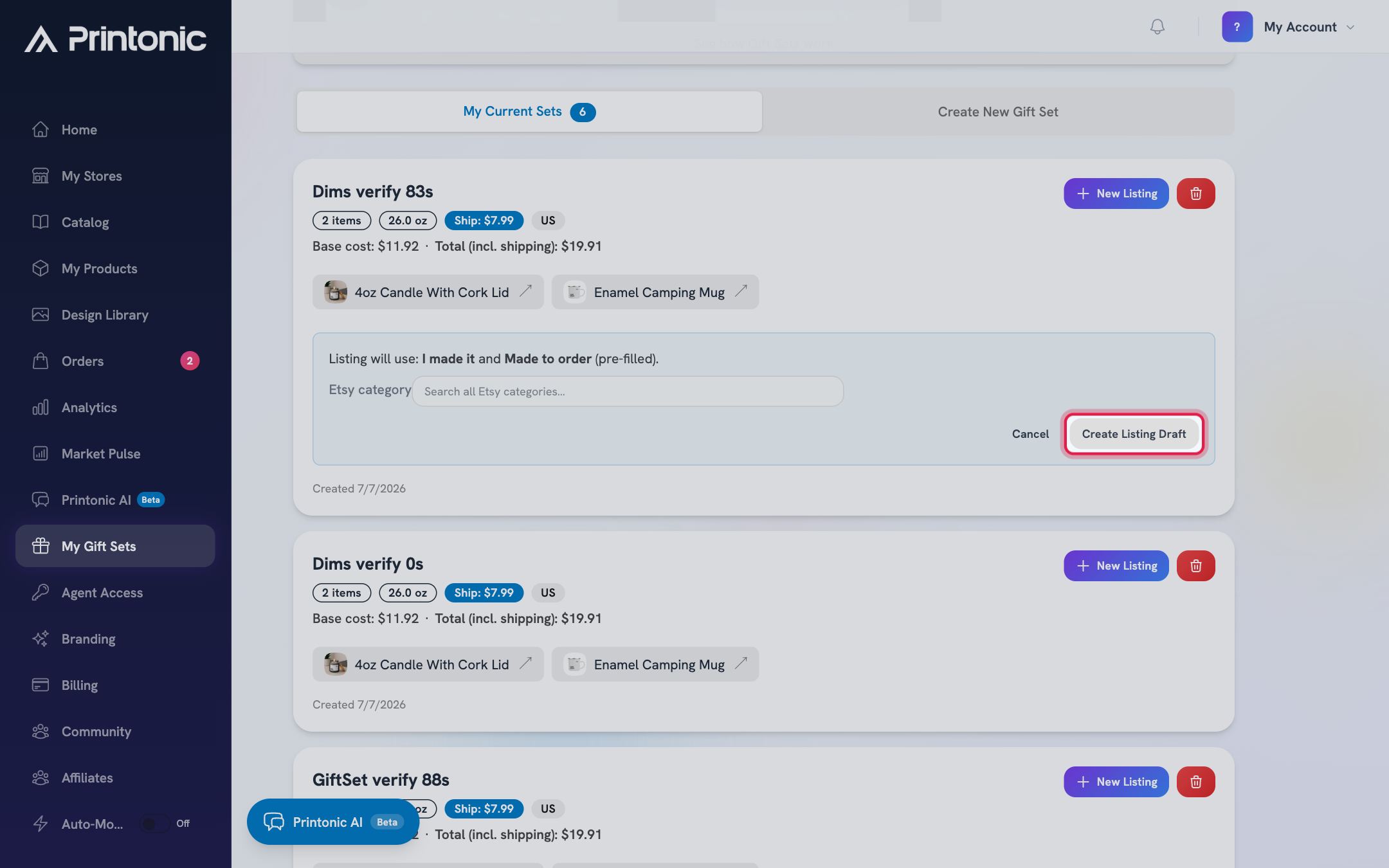 Step 7: Create the listing draft