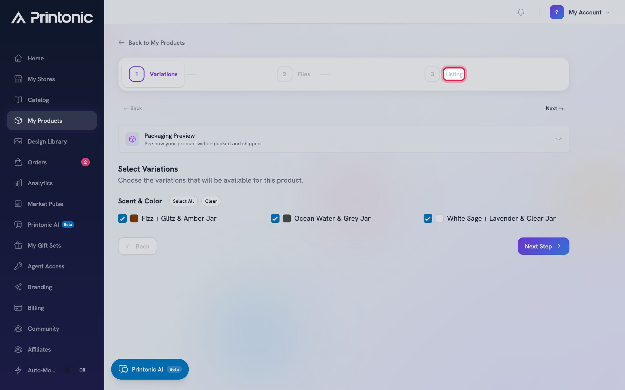 Step 8: Finish the Listing step and publish
