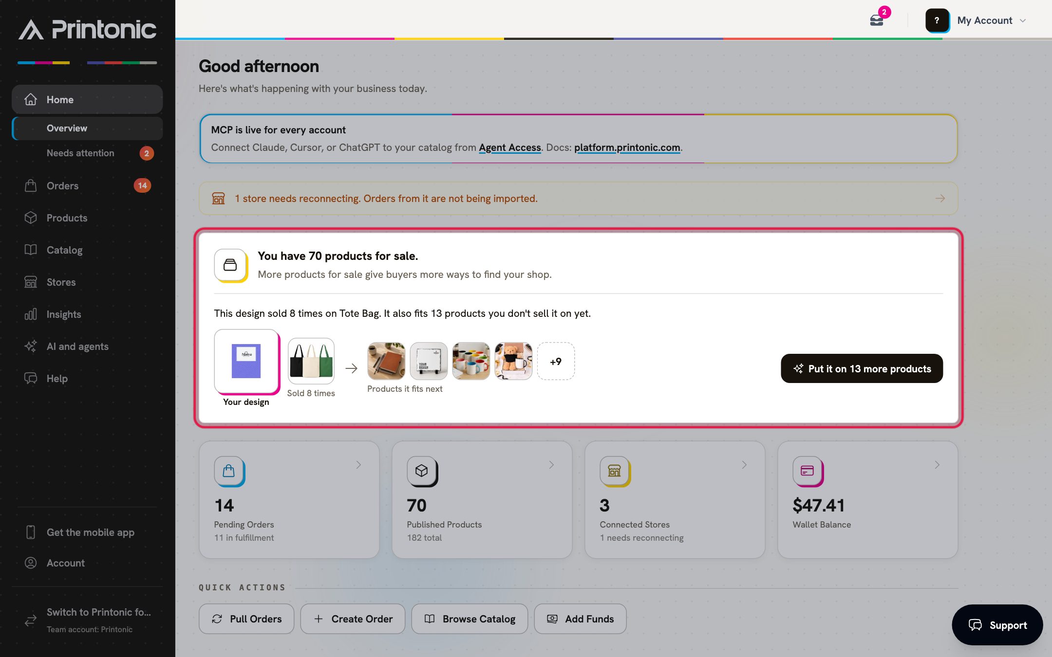 Step 1: The progress card on Home with your best-selling design