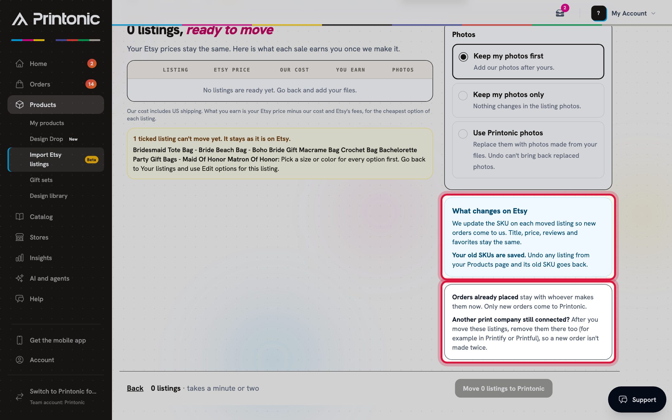 Step 8: What changes on Etsy, Undo, and orders already placed