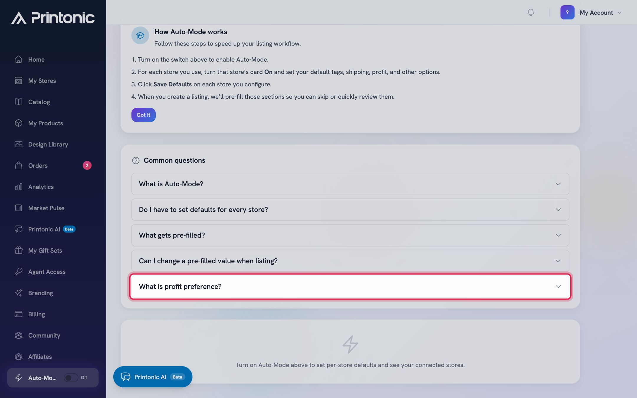 Step 6: Set your profit preference