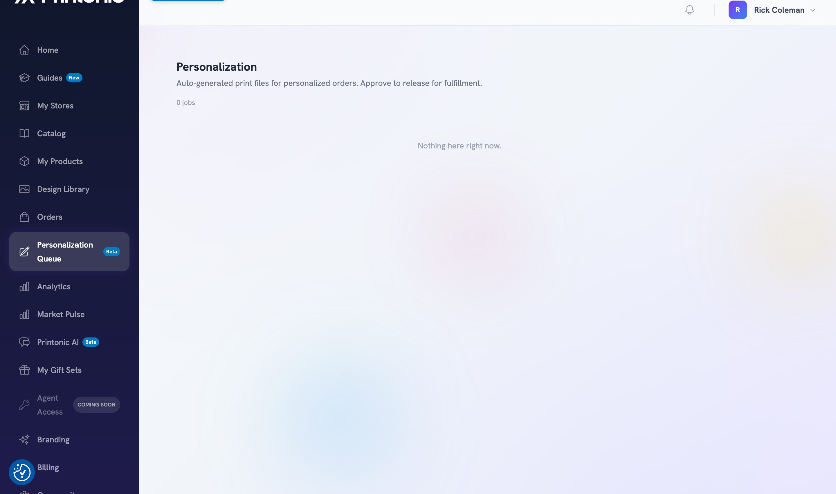 Step 7: The Personalization Queue in the dashboard sidebar