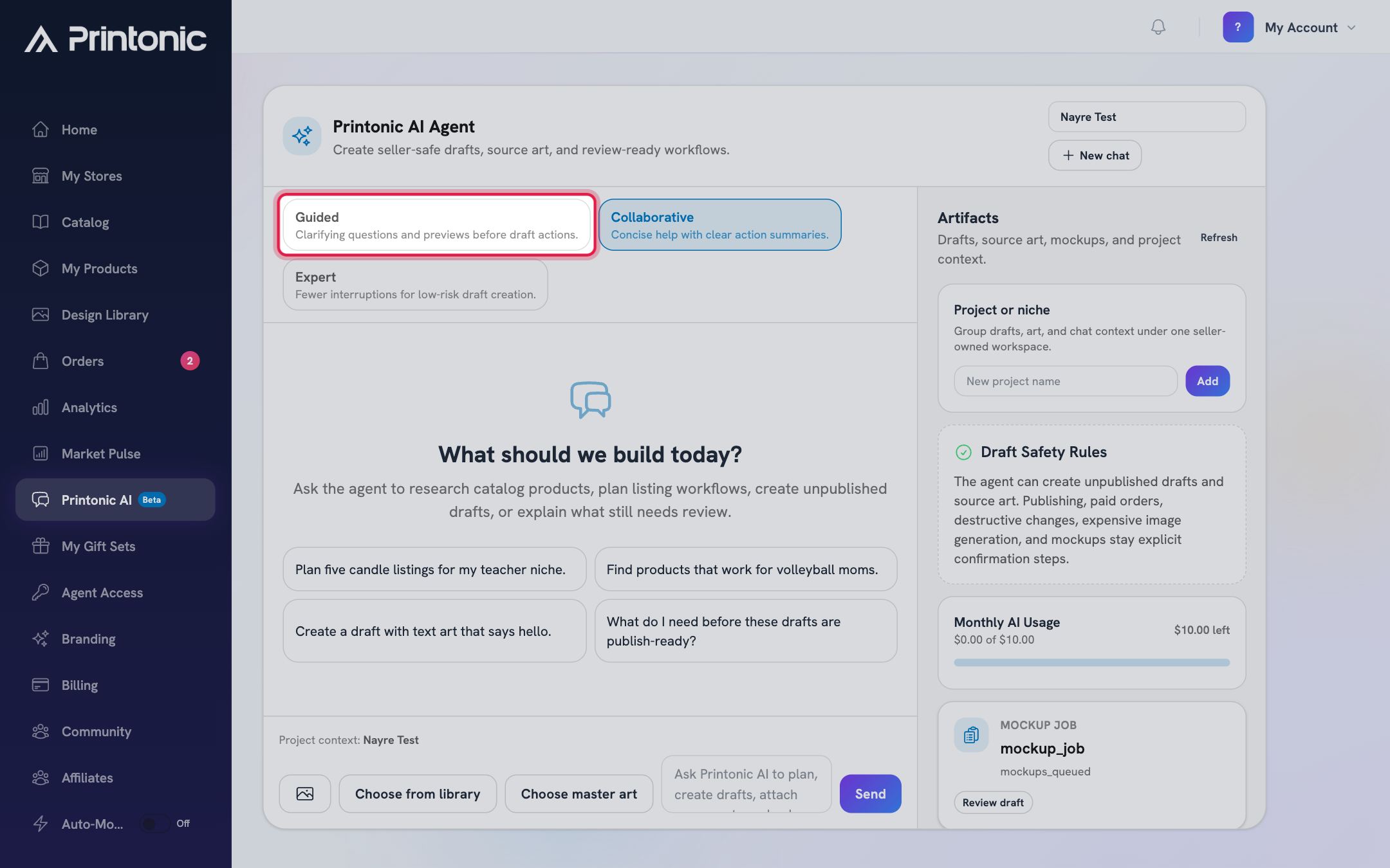 Step 2: Choose how hands-on the agent should be