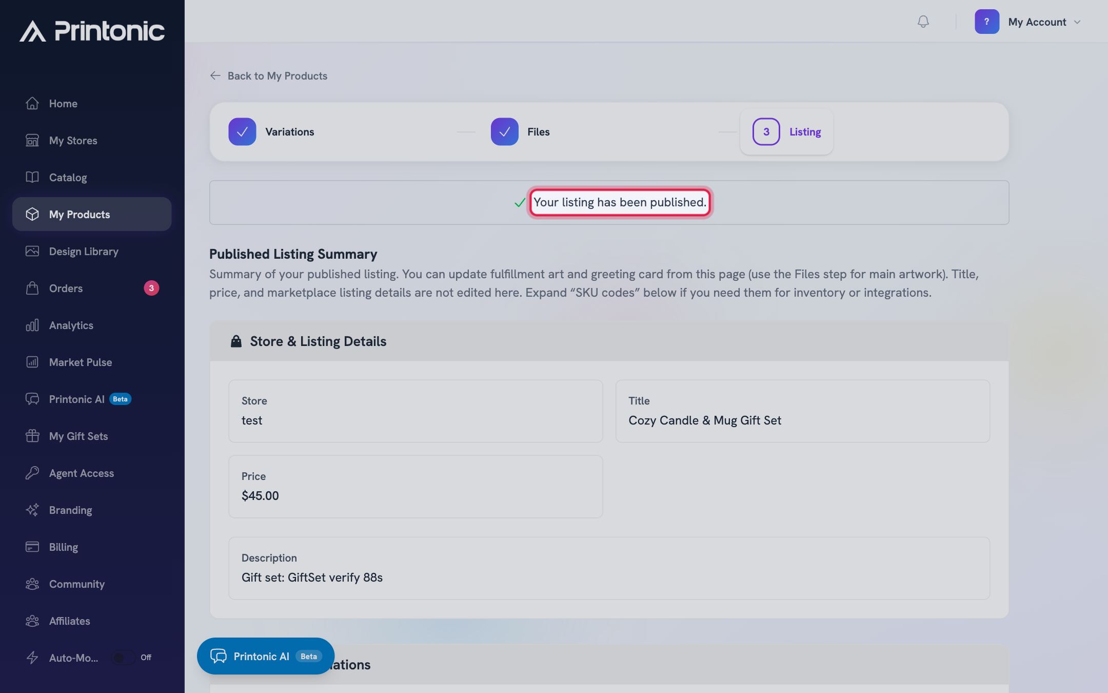 Step 8: Click Publish and confirm