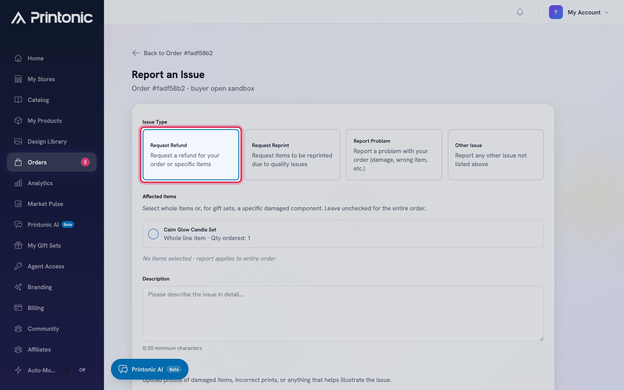 Step 3: Choose the issue type