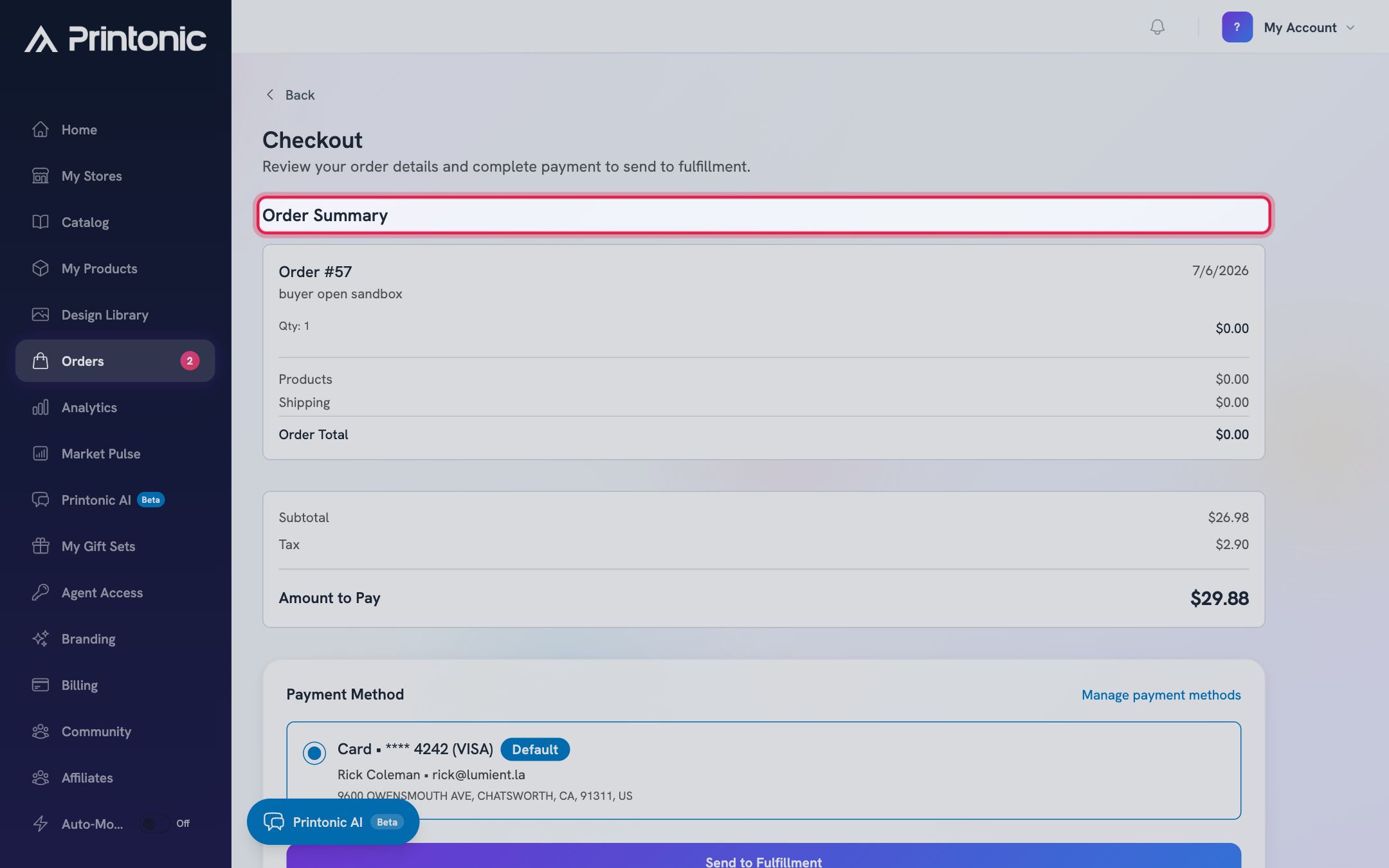 Step 4: Review the Order Summary