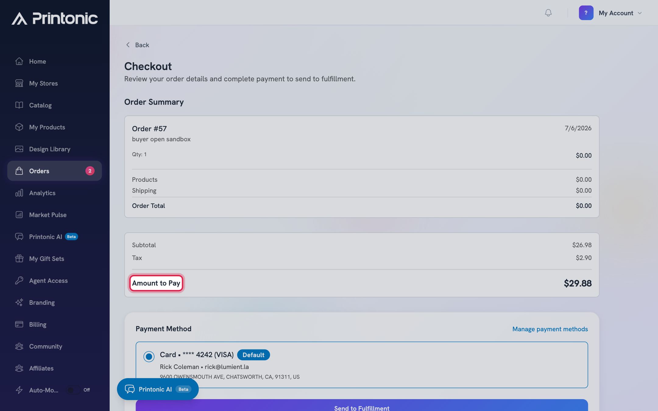 Step 5: Check the cost breakdown and wallet