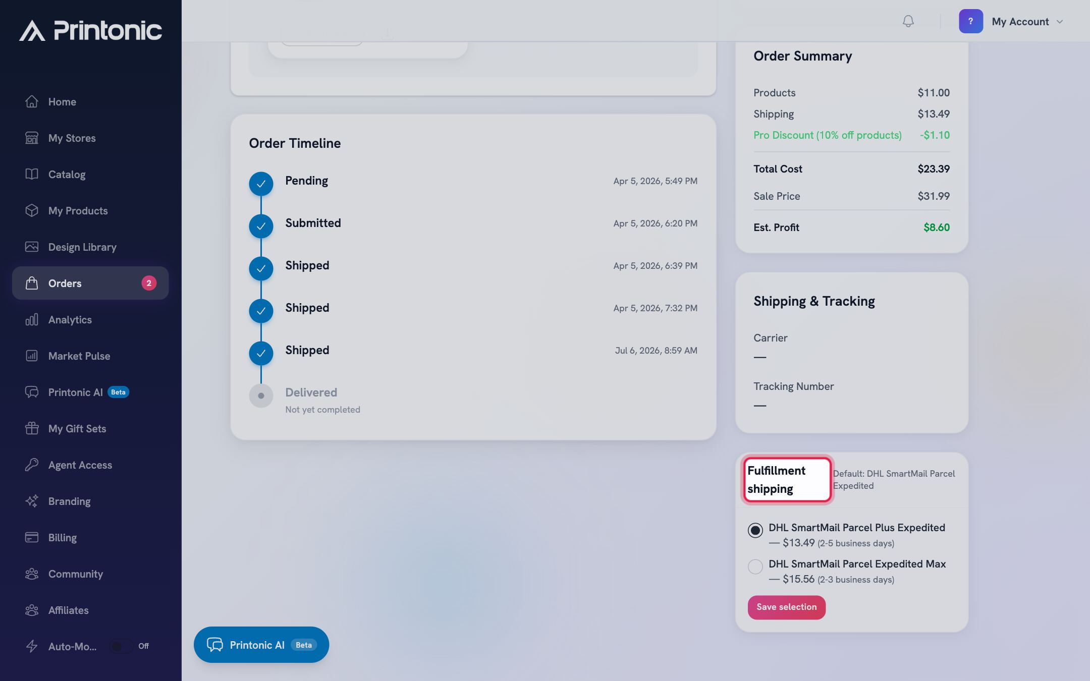 Step 8: Know when shipping is locked: TikTok prepaid labels
