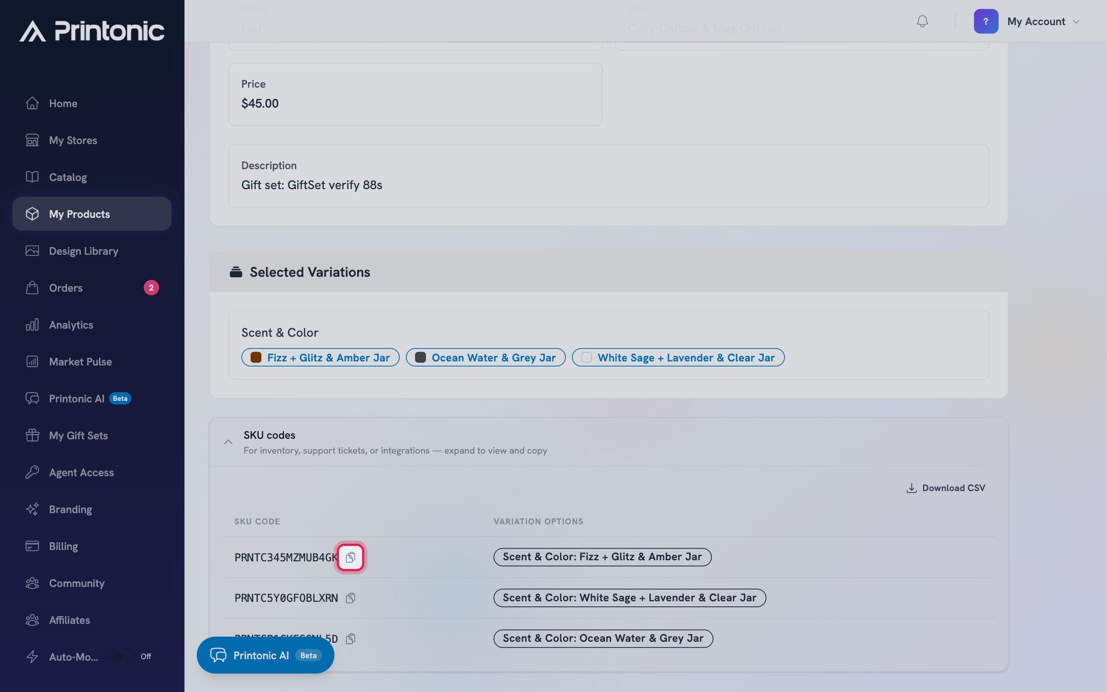 Step 6: Copy each code into your marketplace listing
