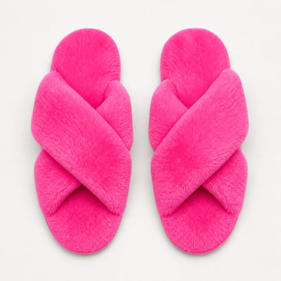 Hot Pink personalized glitter slippers