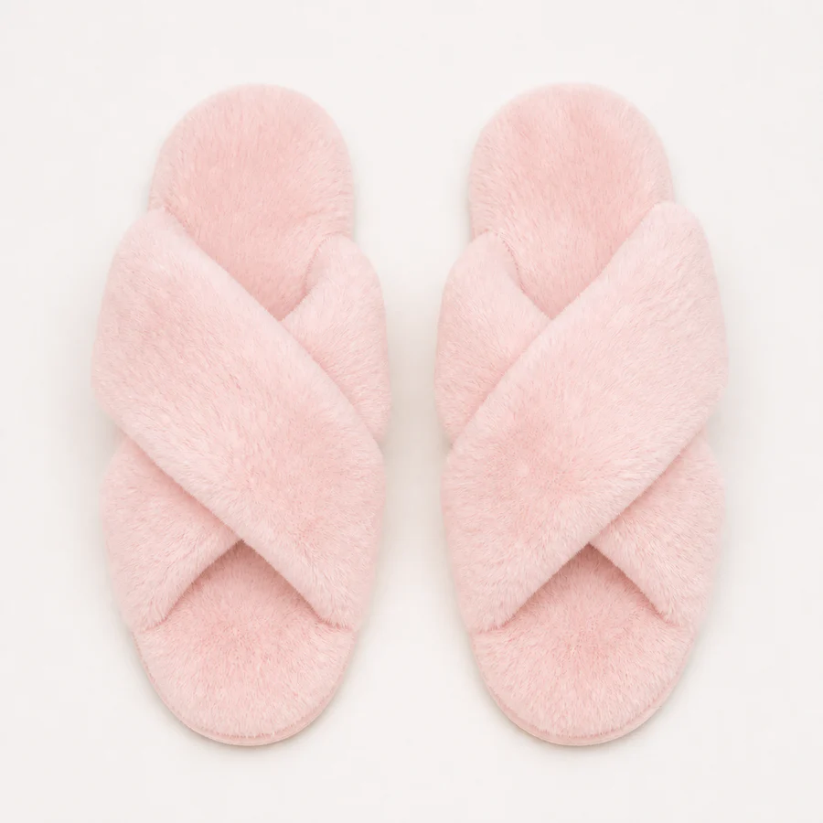 Pink personalized glitter slippers