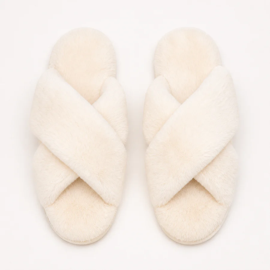 White personalized glitter slippers